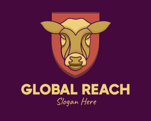 Golden Cow Head logo design