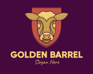 Golden Cow Head logo design