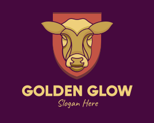 Golden Cow Head logo design