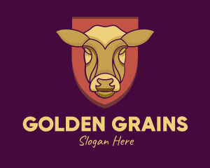 Golden Cow Head logo design