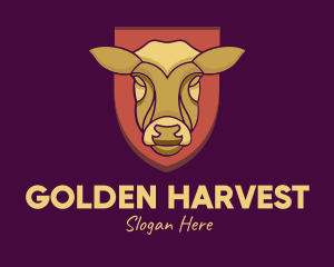 Golden Cow Head logo design