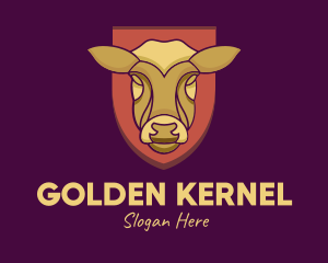 Golden Cow Head logo design