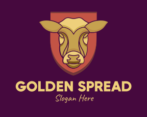 Golden Cow Head logo design