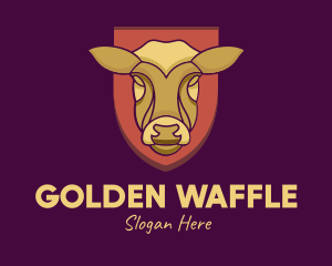 Golden Cow Head logo design