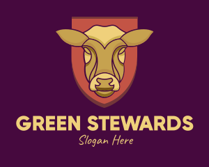 Golden Cow Head logo design