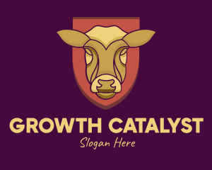 Golden Cow Head logo design