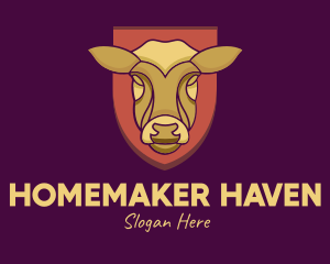 Golden Cow Head logo design