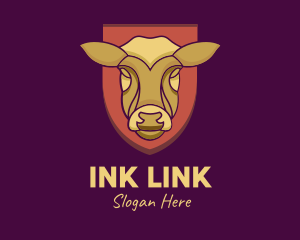 Golden Cow Head logo design