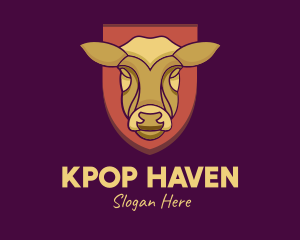 Golden Cow Head logo design