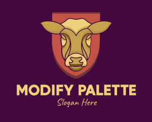 Golden Cow Head logo design