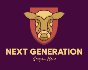 Golden Cow Head logo design