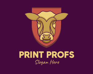 Golden Cow Head logo design