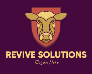 Golden Cow Head logo design