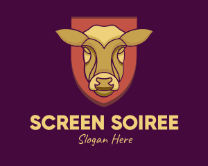 Golden Cow Head logo design