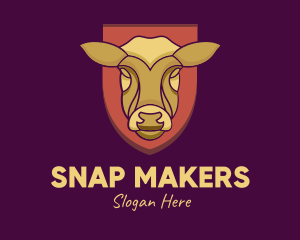 Golden Cow Head logo design