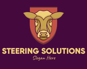 Golden Cow Head logo design