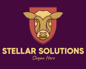 Golden Cow Head logo design