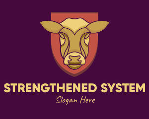 Golden Cow Head logo design