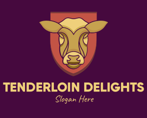 Golden Cow Head logo design