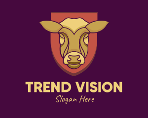 Golden Cow Head logo design