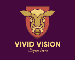 Golden Cow Head logo design