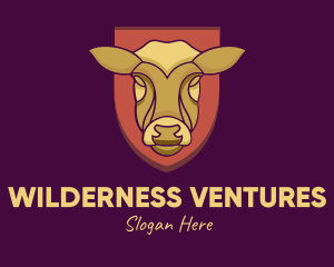 Golden Cow Head logo design