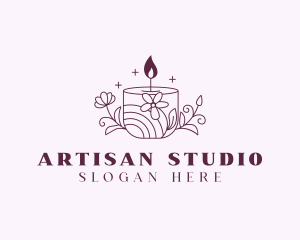 Scented Floral Candle logo design