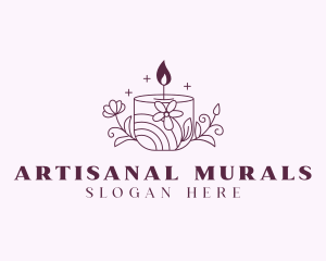 Scented Floral Candle logo design