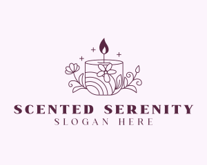 Scented Floral Candle logo design