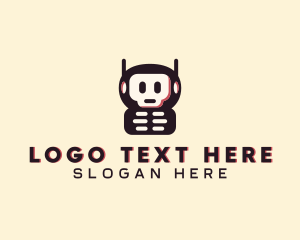 Skull Robot Toy Logo