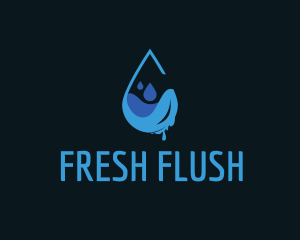 Water Droplet Drip logo design