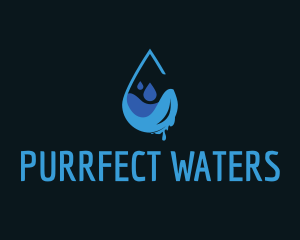 Water Droplet Drip logo design