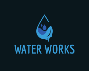 Water Droplet Drip logo design