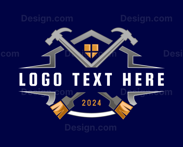 Hammer Paint Brush Construction Logo