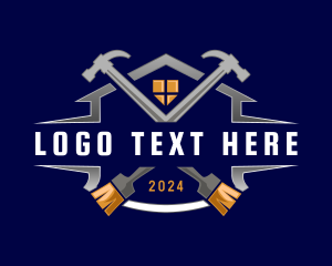 Hammer Paint Brush Construction logo