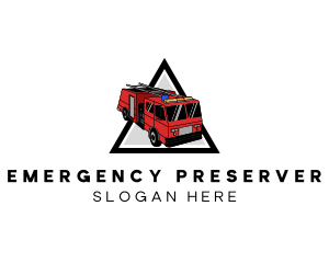 Industrial Fire Truck logo design