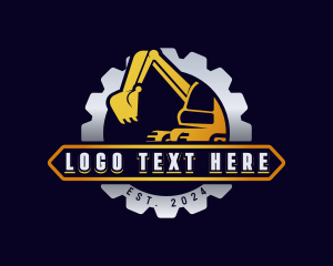 Construction Excavator Machine Logo