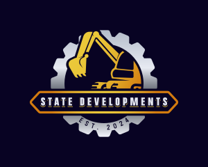 Construction Excavator Machine Logo