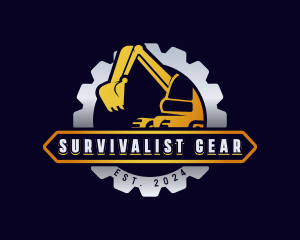 Construction Excavator Machine logo design