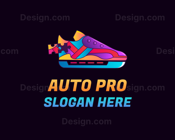 Colorful Shoe Puzzle Logo