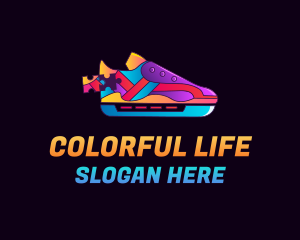 Colorful Shoe Puzzle logo design