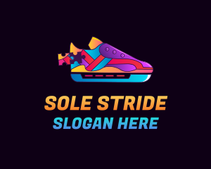 Colorful Shoe Puzzle logo design