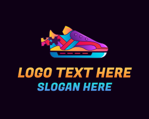 Puzzle - Colorful Shoe Puzzle logo design