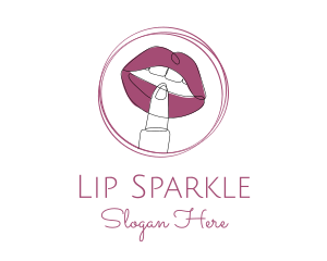 Monoline Beauty Lipstick logo design