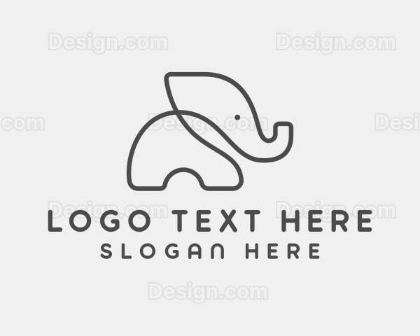 Minimalist Baby Elephant Logo