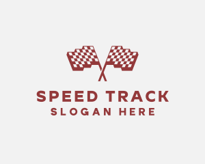 Checkered Racing Flag logo design