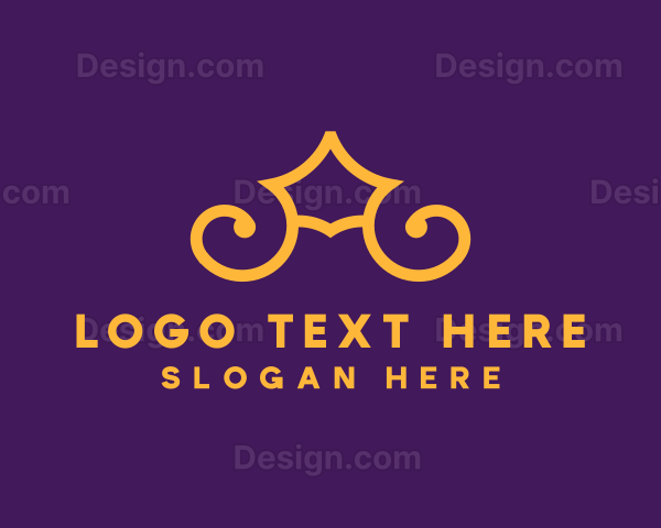 Golden Elegant Crown Logo