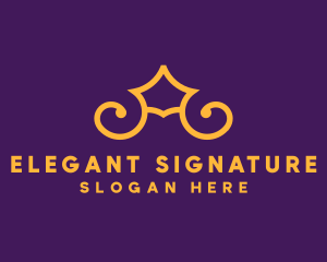 Golden Elegant Crown logo design