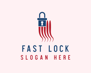 Blue Padlock Flag logo design