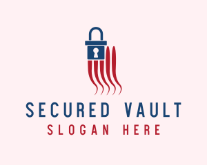 Blue Padlock Flag logo design